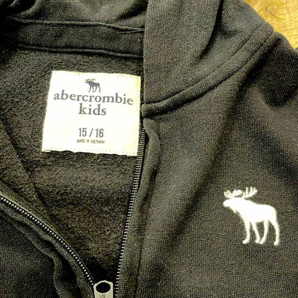 Abercrombie Kids Black, Hooded Zip Jacket - Picture 2 of 2